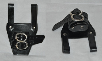 Knights Templar Black Leather Broadsword Frog - XL (image for) Knights Templar Black Leather Broadsword Frog - XL